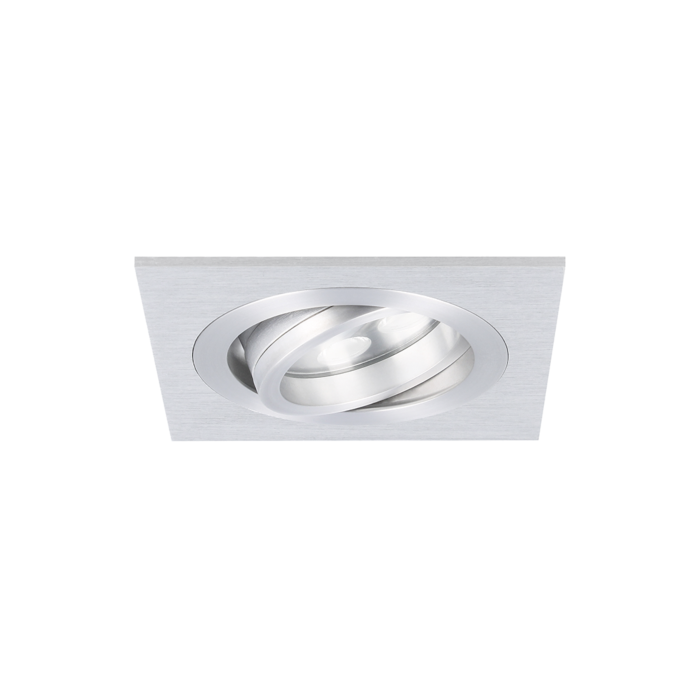 LED inbouwspot Lecco vierkant 5W 2700K aluminium IP65 dimbaar kantelbaar