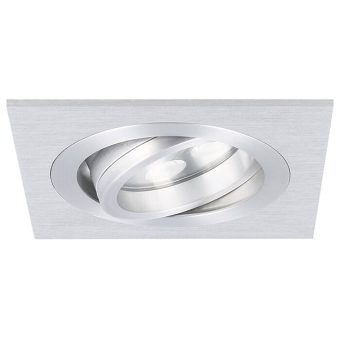 LED inbouwspot Lecco vierkant 5W 2700K aluminium IP65 dimbaar kantelbaar