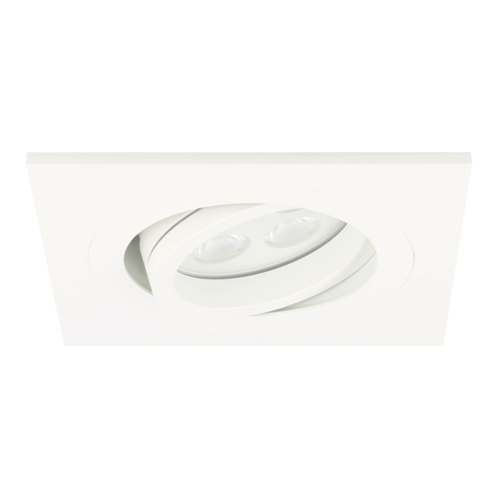 LED inbouwspot Lecco vierkant 5W 2700K wit IP65 dimbaar kantelbaar