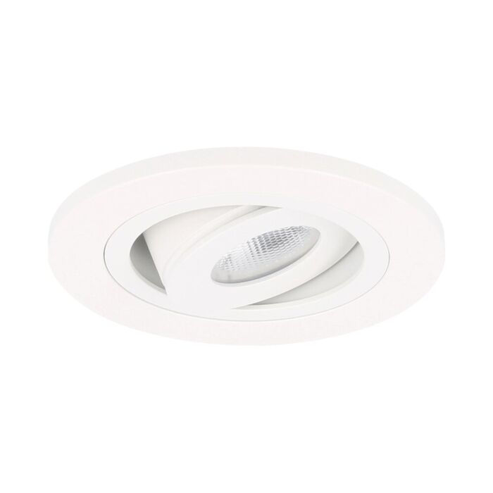 LED inbouwspot Monza rond 3W 2700K wit IP65 dimbaar kantelbaar