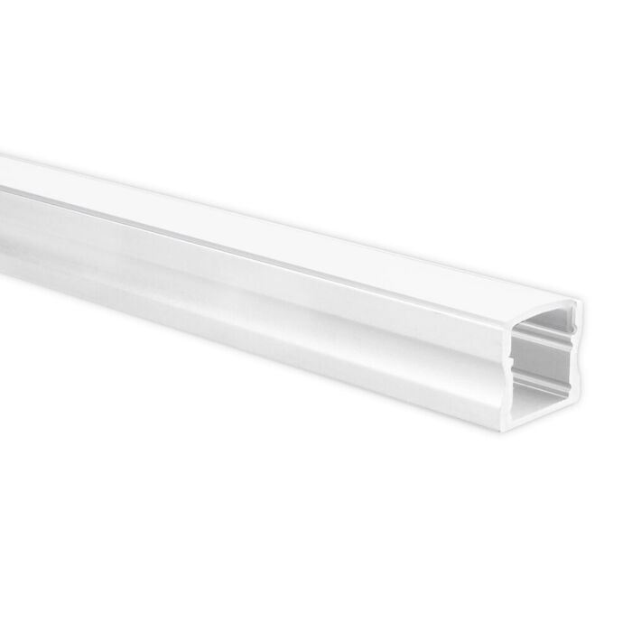 LED strip profiel Potenza wit hoog 5m (2 x 2,5m) incl. melkwitte afdekkap