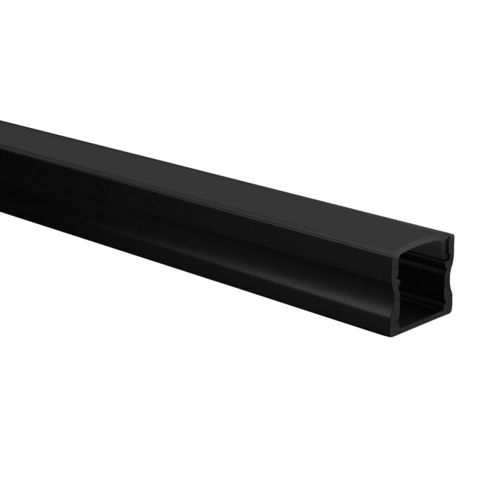 LED strip profiel Potenza zwart (RAL 9005) hoog 5m (2 x 2,5m) incl. zwarte afdekkap