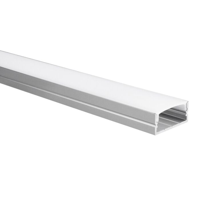 LED strip profiel Senisa aluminium breed 1m incl. melkwitte afdekkap