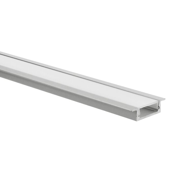 LED strip profiel Matera aluminium laag 1m incl. melkwitte afdekkap