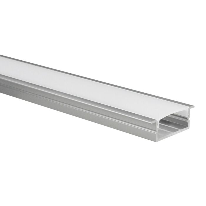 LED strip profiel Marconia aluminium breed 1m incl. melkwitte afdekkap