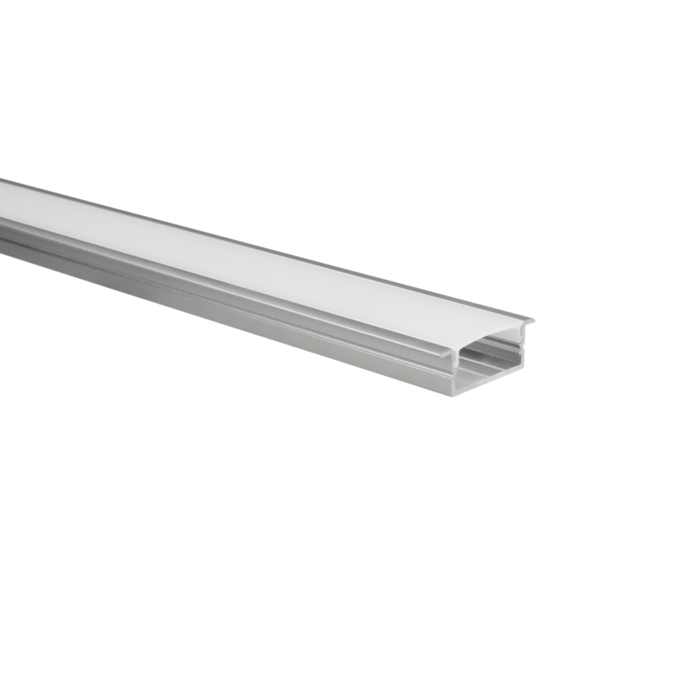 LED strip profiel Marconia aluminium breed 5m (2 x 2,5m) incl. melkwitte afdekkap