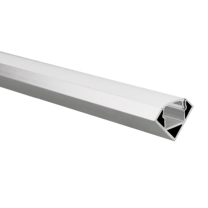 LED strip profiel Tarenta aluminium hoek 5m (2 x 2,5m) incl. melkwitte afdekkap