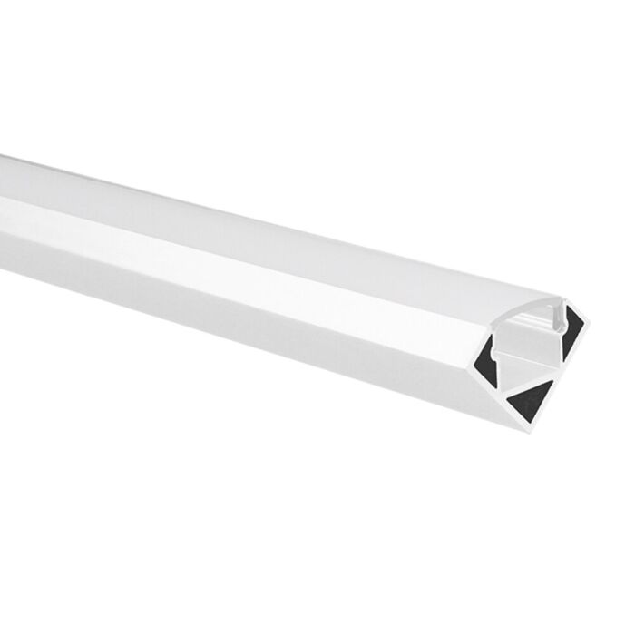 LED strip profiel Tarenta wit hoek 5m (2 x 2,5m) incl. melkwitte afdekkap