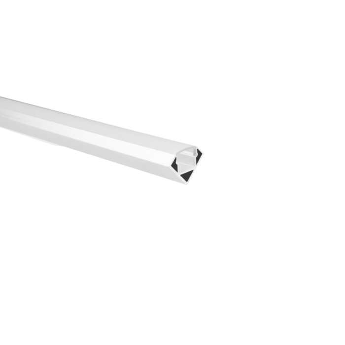 LED strip profiel Tarenta wit hoek 5m (2 x 2,5m) incl. melkwitte afdekkap