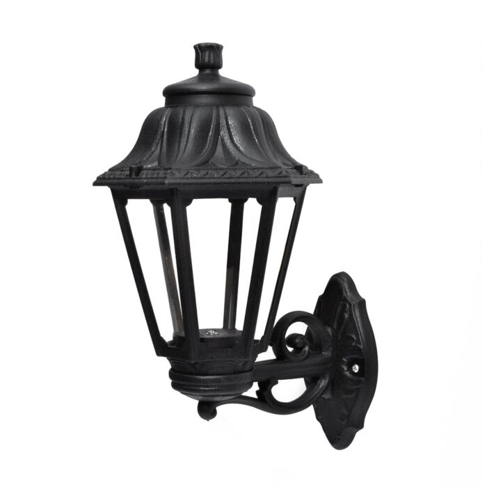 Wandlamp Anna zwart helder glas E27 IP55