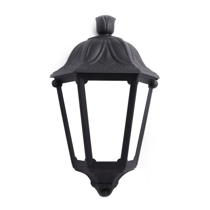 Wandlamp Iesse zwart helder glas E27 IP55