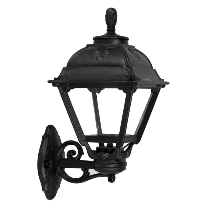 Wandlamp Cefa zwart helder glas E27 IP55