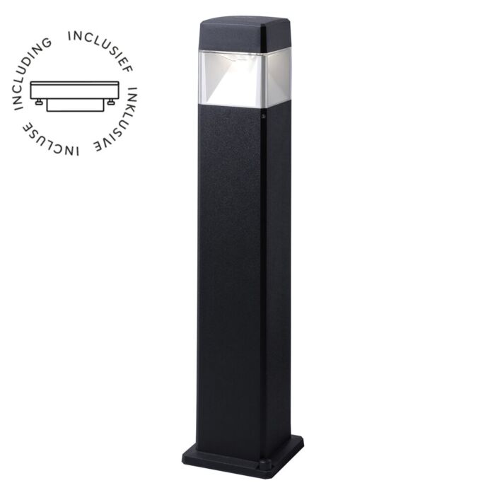 Staande buitenlamp Elisa 800 GX53 vierkant zwart IP55 incl. lichtbron 3W 3000k/4000K/6500K