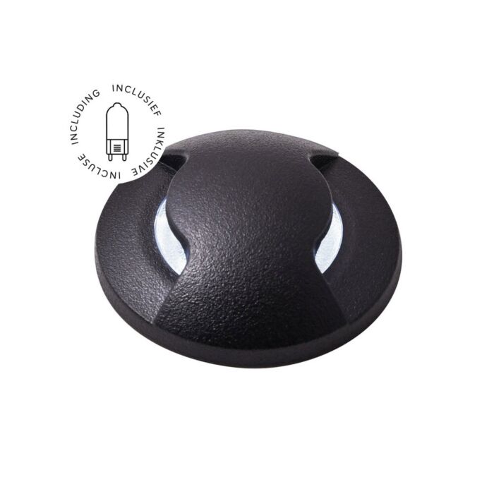 Grondspot Aldo 2 G9 zwart IP67 rond incl. lichtbron 1,7W 3000k