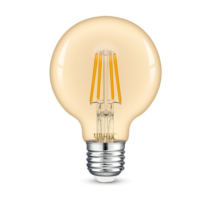 E27 LED filament lamp Atlas G80 amber 4,5W 2200K dimbaar