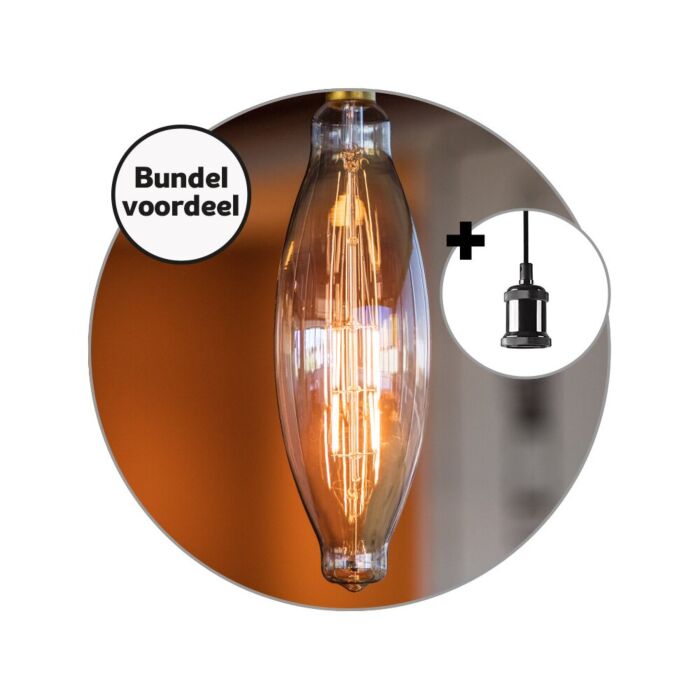 kwaliteit Tropisch stout Pendel met E27 LED filament XXL Gold 8 Watt Dimbaar (vervangt 54W) |  LEDdirect