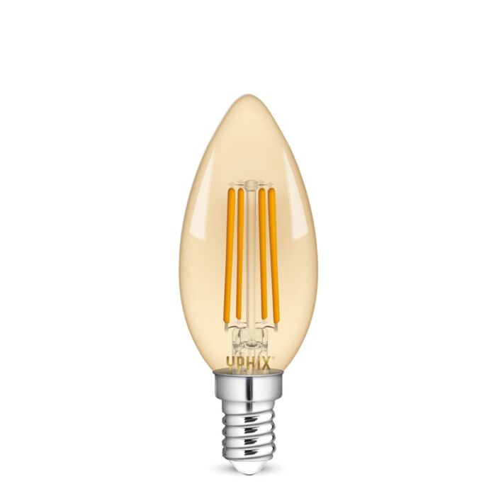 E14 LED kaarslamp Filament Atlas gold 4,5W 2200K dimbaar