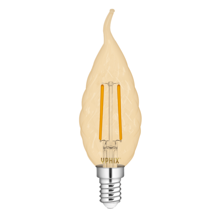 E14 LED filament kaarslamp Atlas BA35 gold 4,5W 2200K