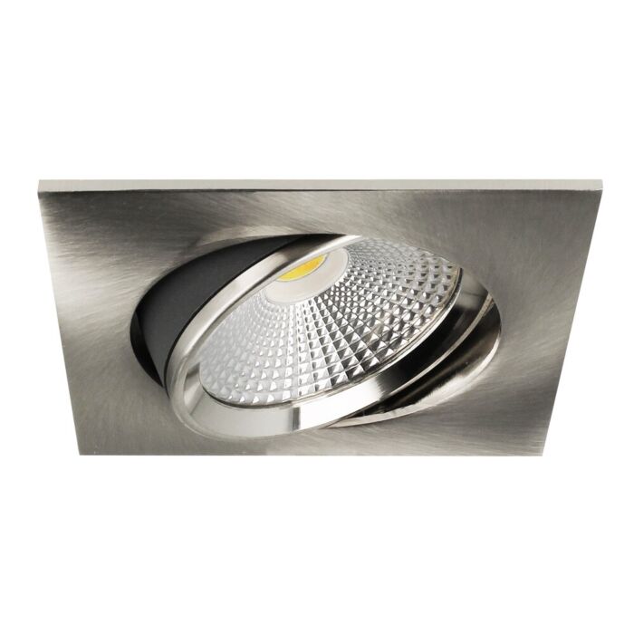 LED inbouwspot Eleanora vierkant 6W dim to warm 2000K-3000K geborsteld aluminium inclusief driver IP44