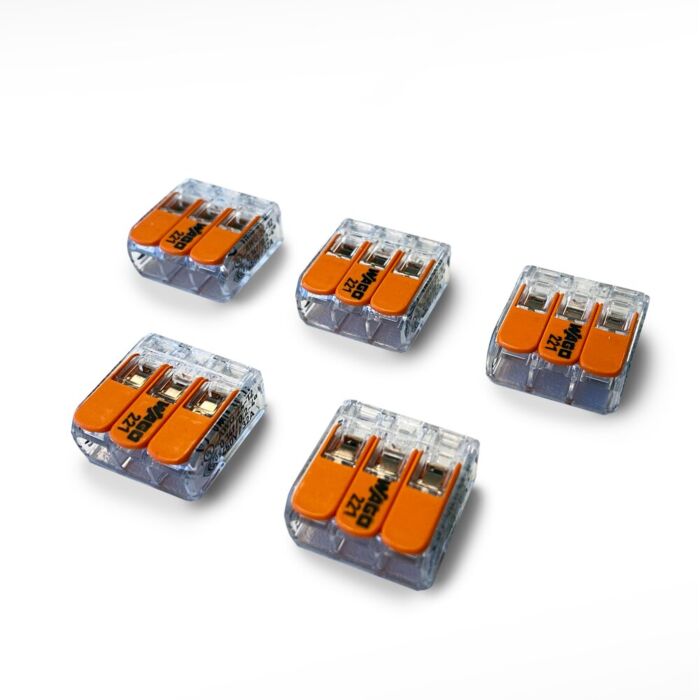 Wago laskklemmen - set 5 stuks - 3-voudig 4mm2