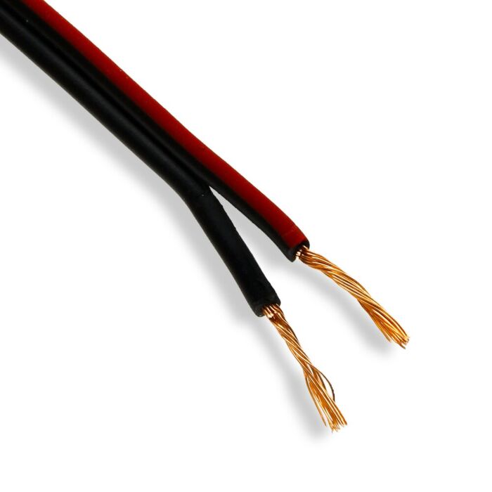 Luidsprekerkabel - rol van 3 meter - 2x0.75mm2 zwart/rood voor 12V - 24V ledstrips