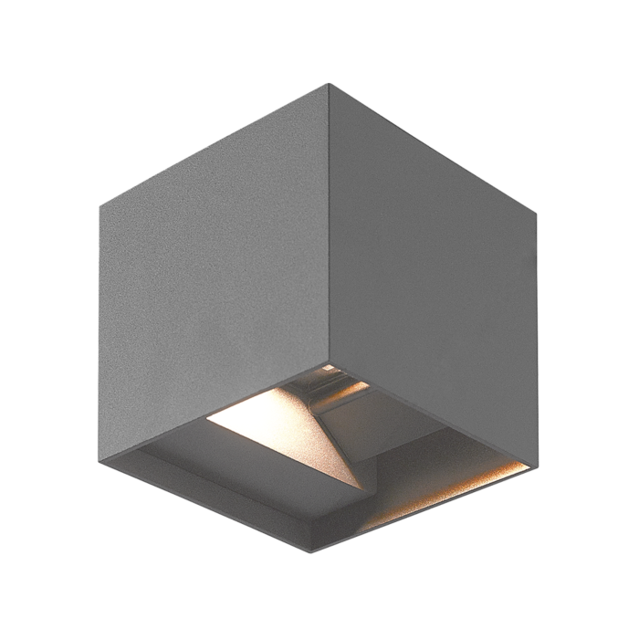 LED Wandlamp Aspen - 12W Grijs vierkant - Instelbare Lichtkleur - Binnen- & Buiten - IP65