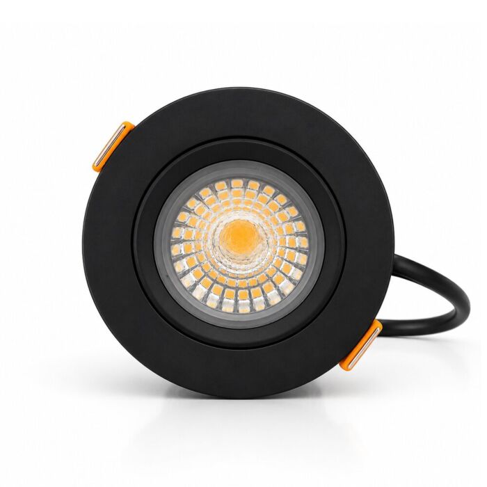 LED inbouwspot Parma Zwart 6W 495 lumen | dimbaar en kantelbaar | extra warm wit | IP54